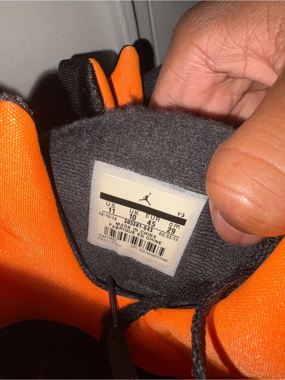 Jordan Black with Orange Accent Retro Basketball Shoes
